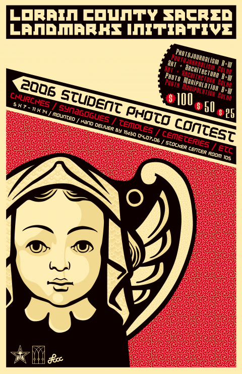 Landmarks Initiative Student Photo Contest poster design in Fairey style