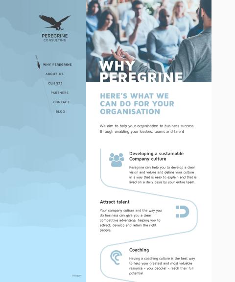Peregrine Consulting web design