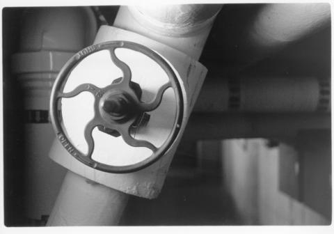 Black and white photo pipe valve