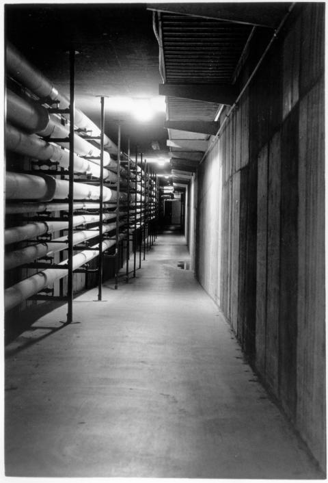Black and white photo basement